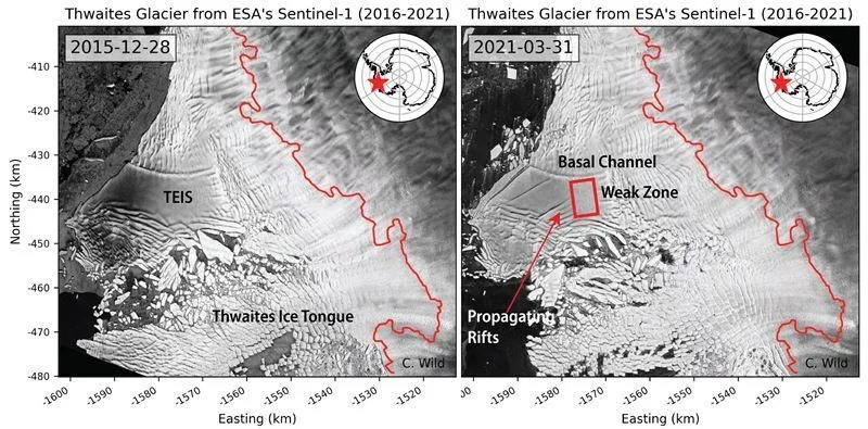 圖5、南極洲思韋茨冰川(American Geophysical Union)